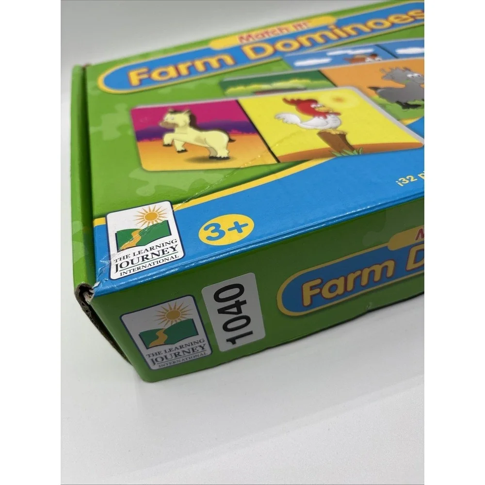 Farm Dominoes Match It 32 Domino Game Pieces with Fun Farm Theme for‎ Kids